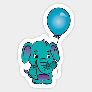 Elephant with Balloon Sticker